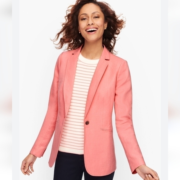 Talbots Classic Linen Blazer Nwot - Picture 1 of 7